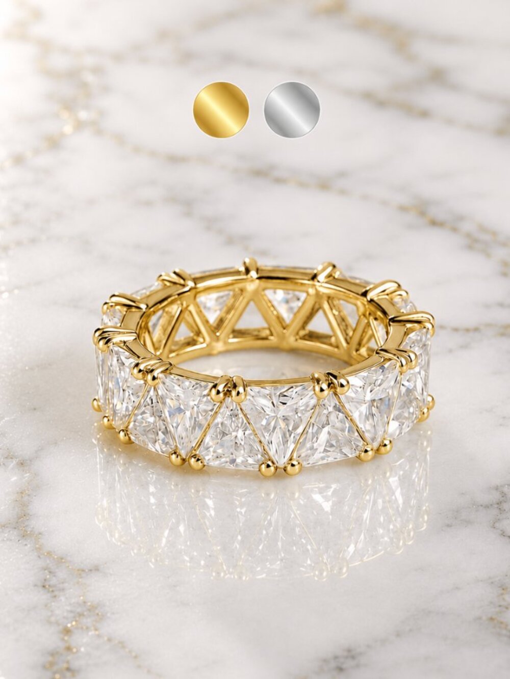 Gold or Silver “Hailey” 💎 Eternity Ring (multiple sizes)